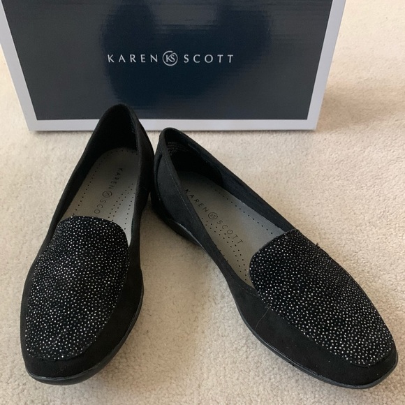 New Karen Scott Jodi Slip-On Flats, bk/bling 5.5 - Picture 12 of 15